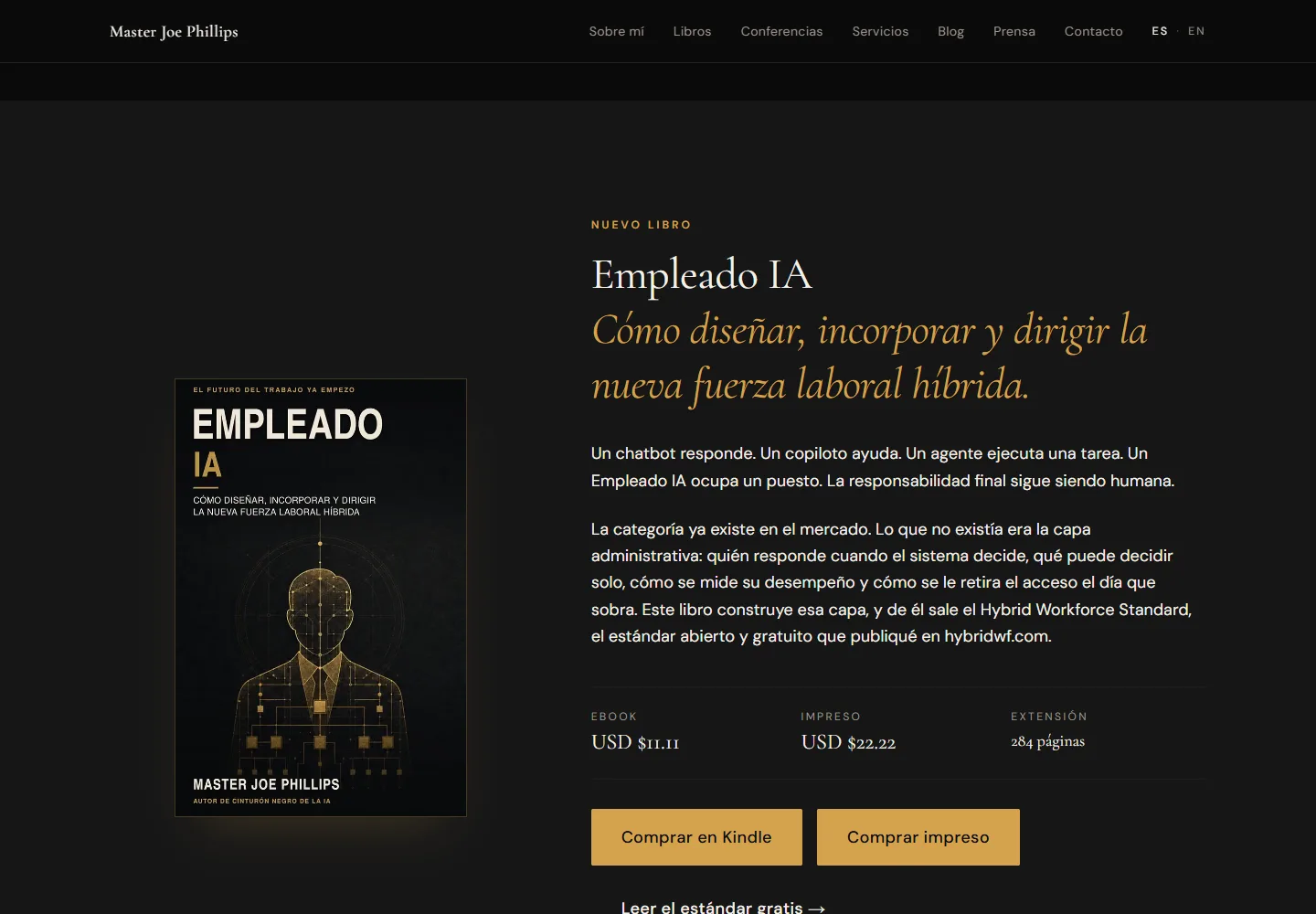 Sección de libros de Master Joe Phillips en vista de escritorio