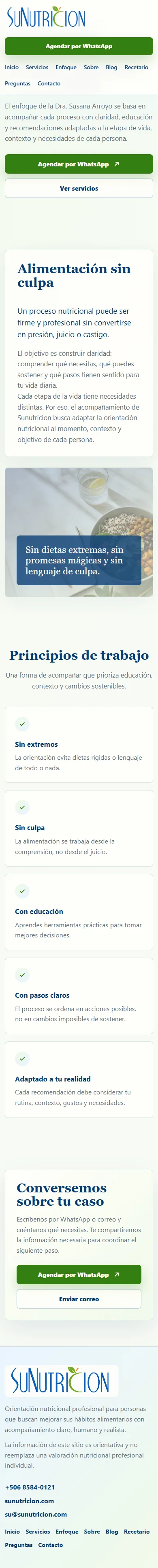 Enfoque de consulta de Sunutricion en dispositivo móvil