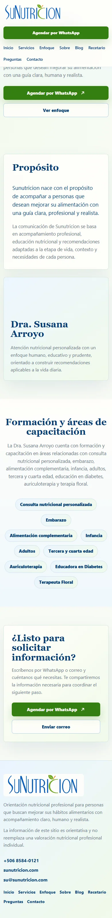 Presentación de la Dra. Susana Arroyo en dispositivo móvil